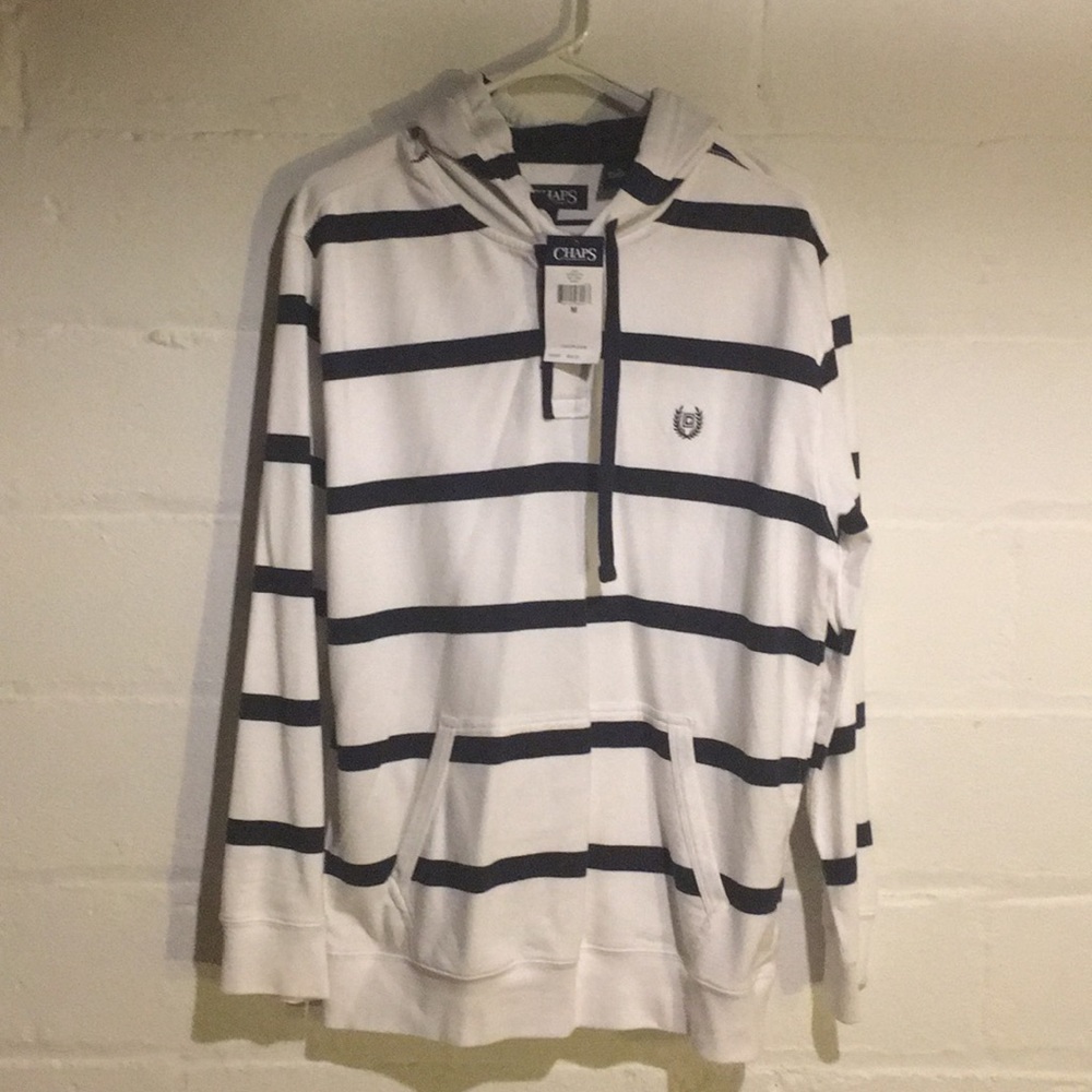 **NEW** Chaps Navy Blue Striped Hoodie